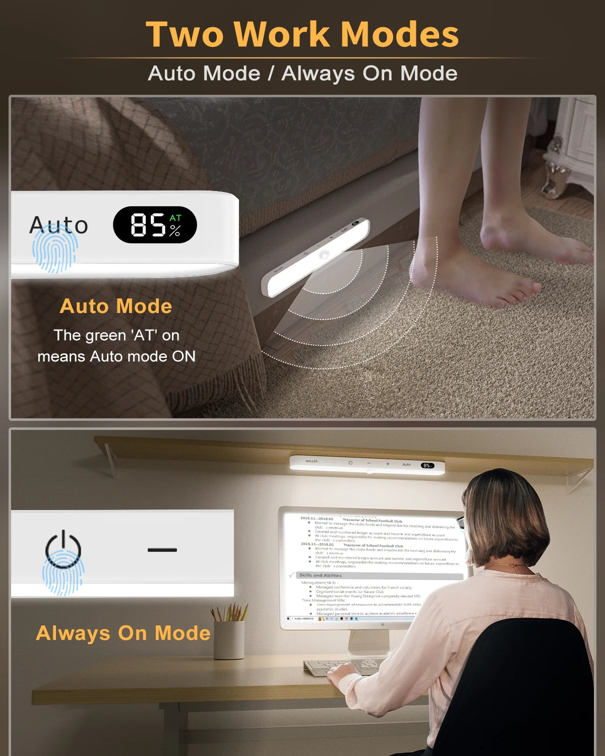 Motion Sensor LED Cabinet Light Bar – Rechargeable - EverGrowMarkeplace
