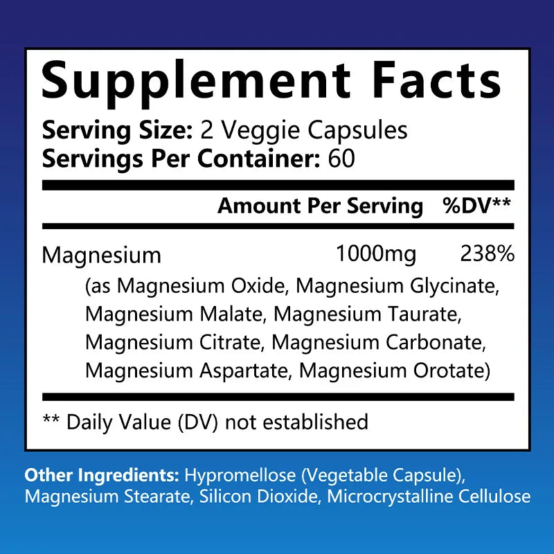 Magnesium Complex Capsules – Support Bones, Muscles & Sleep