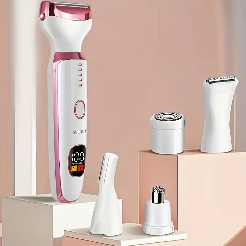 5-in-1 Rechargeable Lady Shaver With LED Display
