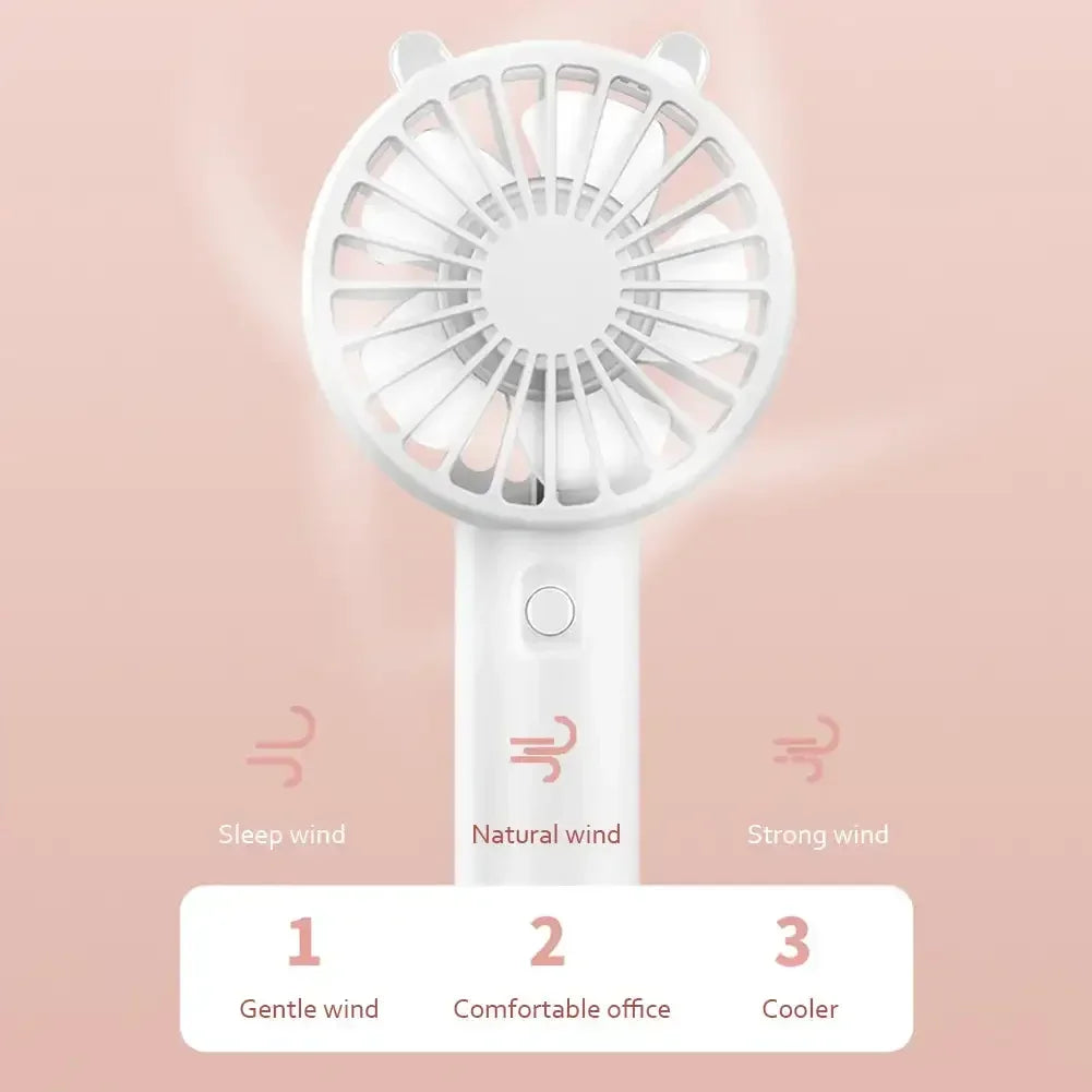 Mini Portable USB Handheld Fan – Quiet Rechargeable Cooling