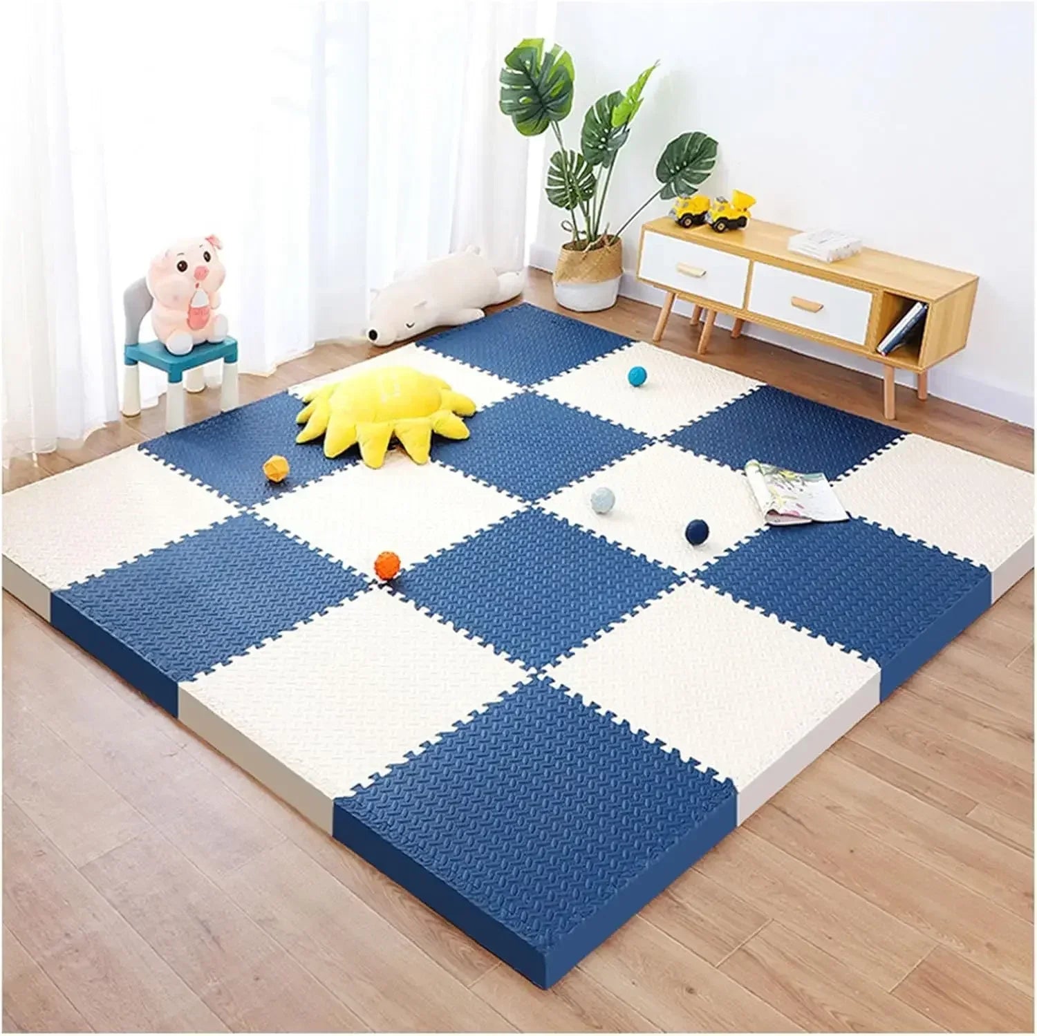 Thick Non-Slip Baby Play Mat – Interlocking Foam Tiles - EverGrowMarkeplace