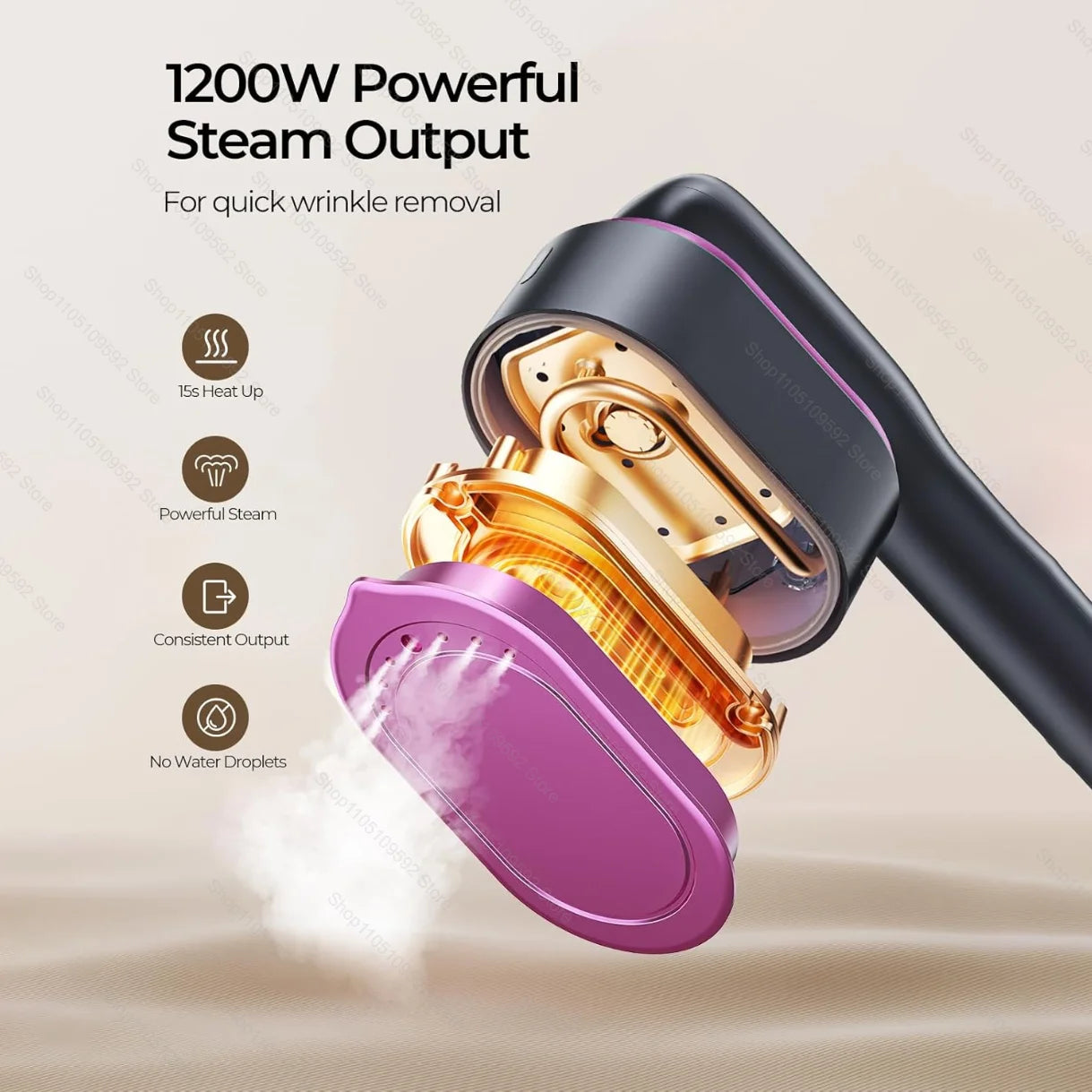 Handheld Garment Steamer Iron – 1200W Portable Fabric Care - EverGrowMarkeplace