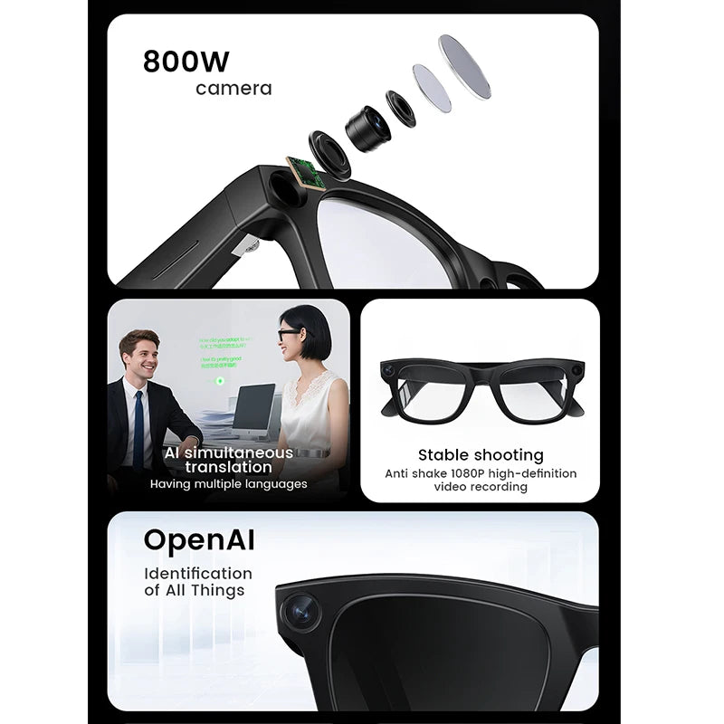 AI Smart Glasses Camera – Translation, Video & Bluetooth Calls