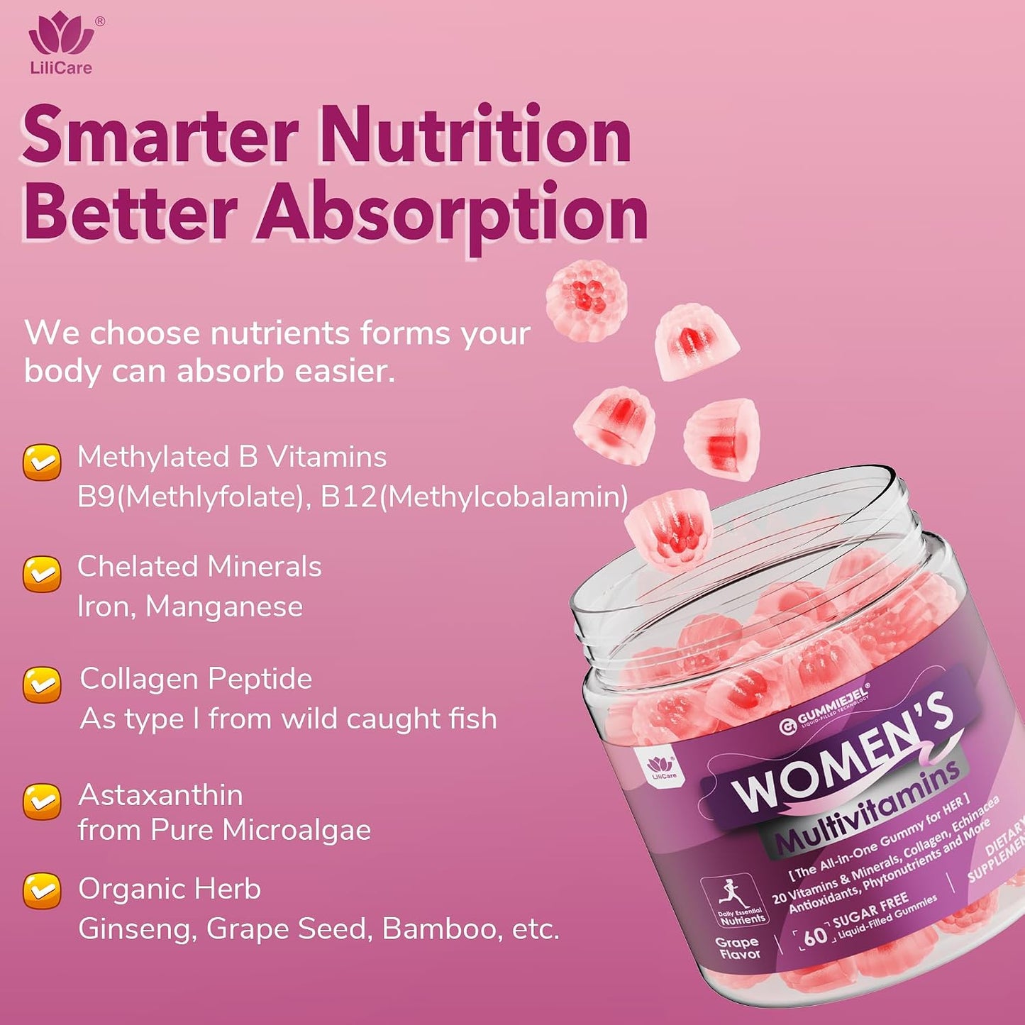 Women’s Sugar-Free Multivitamin Gummies – Beauty & Energy