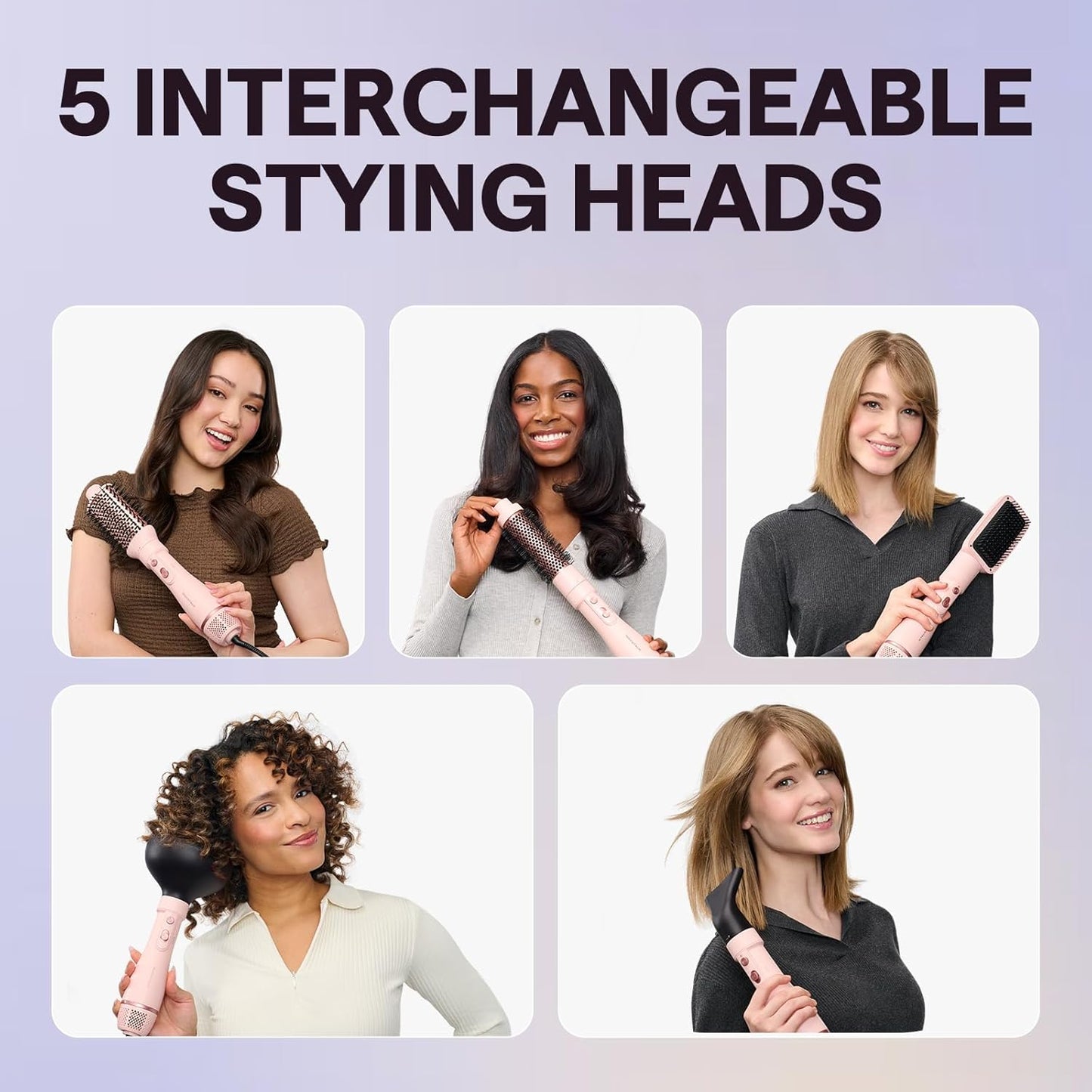 5-in-1 Blow Dryer Brush Set With Interchangeable Heads
