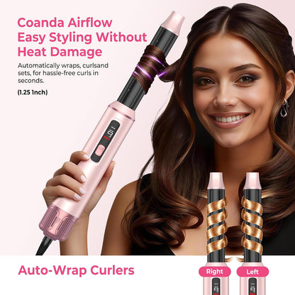 5-in-1 Hot Air Brush Styler with Auto-Wrap Curling