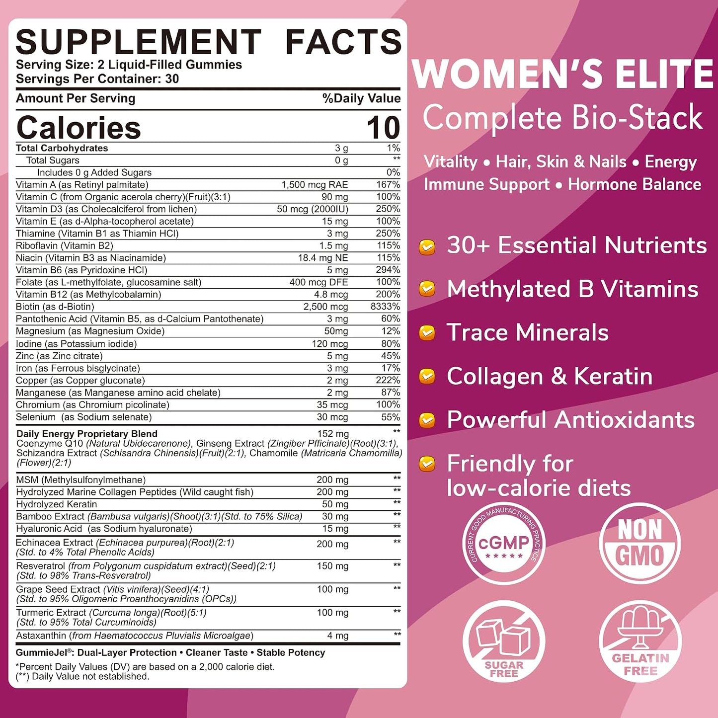 Women’s Sugar-Free Multivitamin Gummies – Beauty & Energy