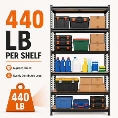 5-Tier Heavy Duty Garage Shelving Unit 2200 lb Capacity