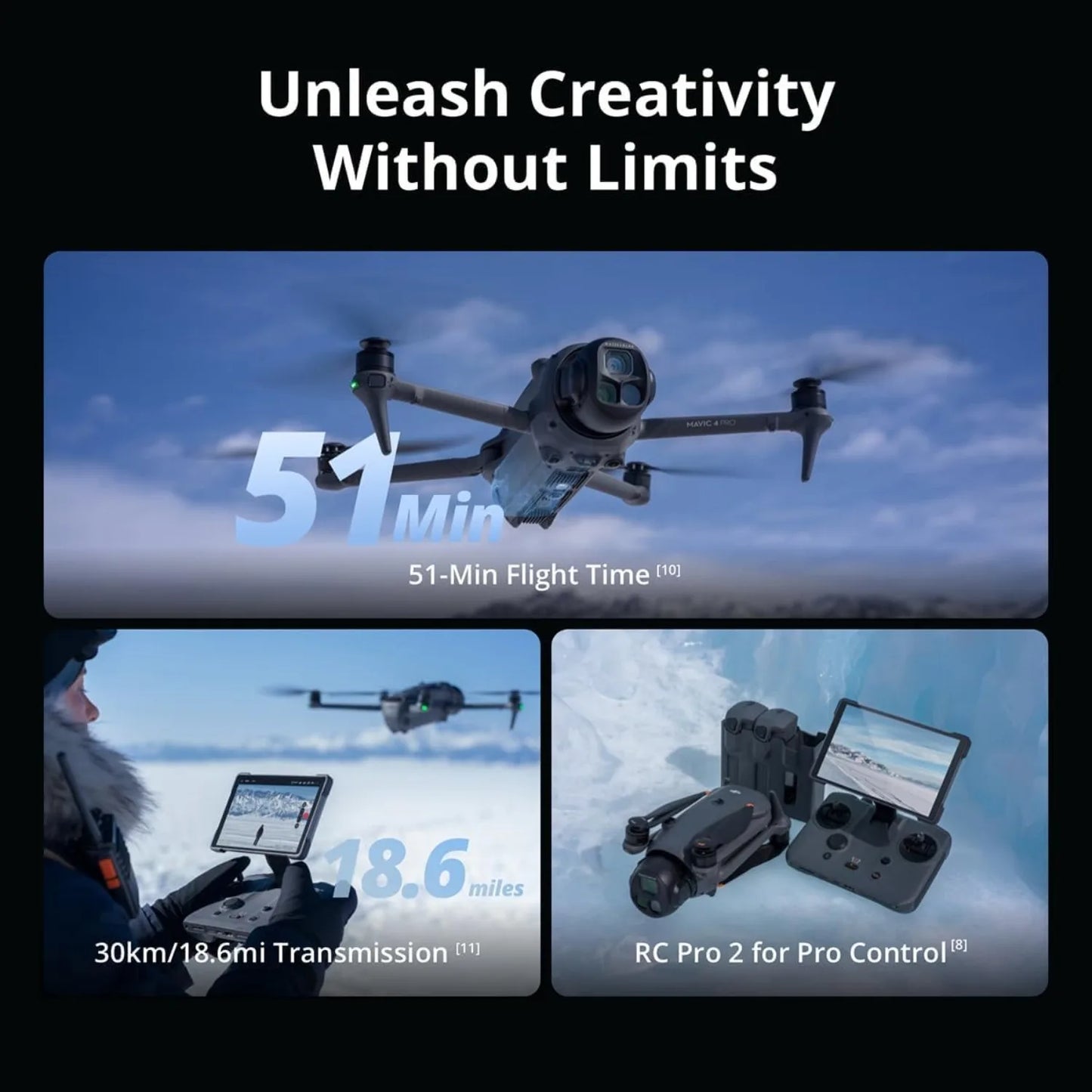 Professional Tri-Camera 4K Camera Drone – 51-Min Flight
