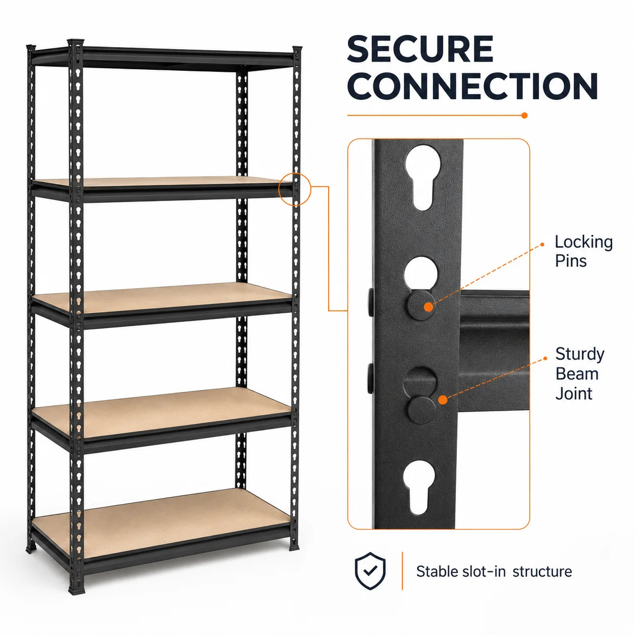 5-Tier Heavy Duty Garage Shelving Unit 2200 lb Capacity