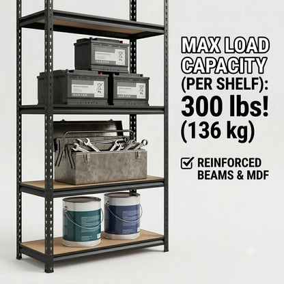 5-Tier Heavy Duty Garage Shelving Unit 2200 lb Capacity