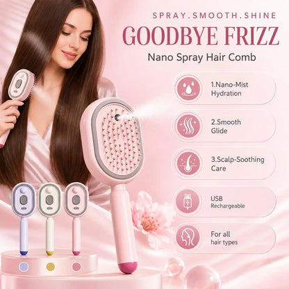 Electric Steam Hair Straightening Brush With Massage