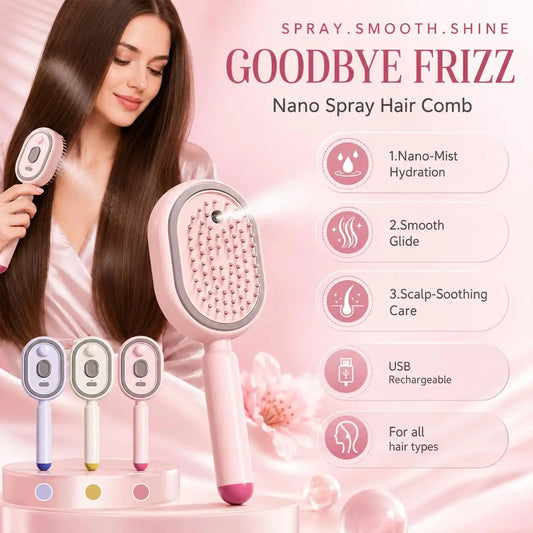 Electric Steam Hair Straightening Brush With Massage