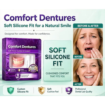 Comfort-Fit Upper And Lower Natural Denture Set - EverGrowMarkeplace