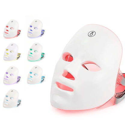 Rechargeable 7-Color LED Facial Mask For Skin Rejuvenation - EverGrowMarkeplace