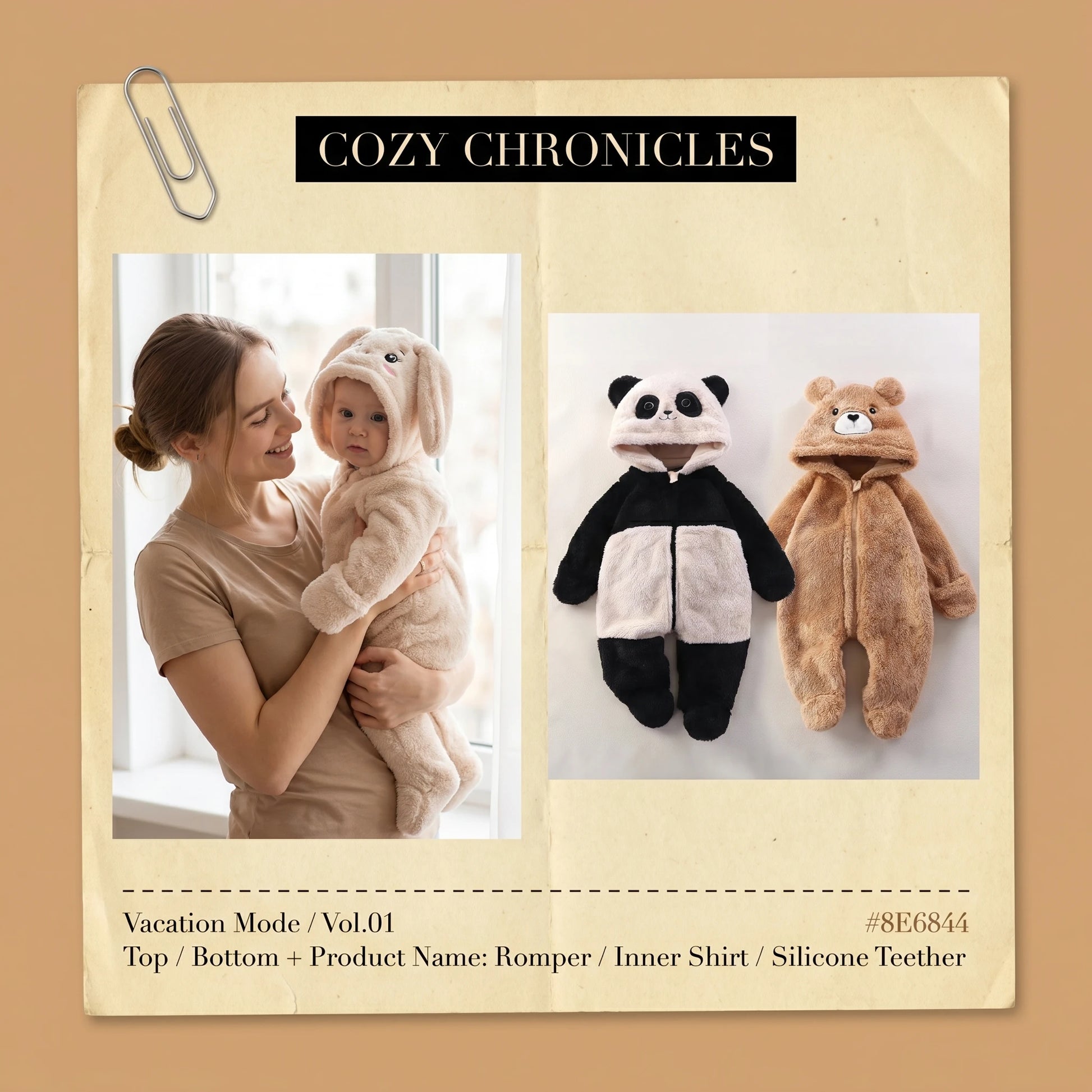 Baby Fleece Animal Hooded Romper – Warm Winter Jumpsuit - EverGrowMarkeplace