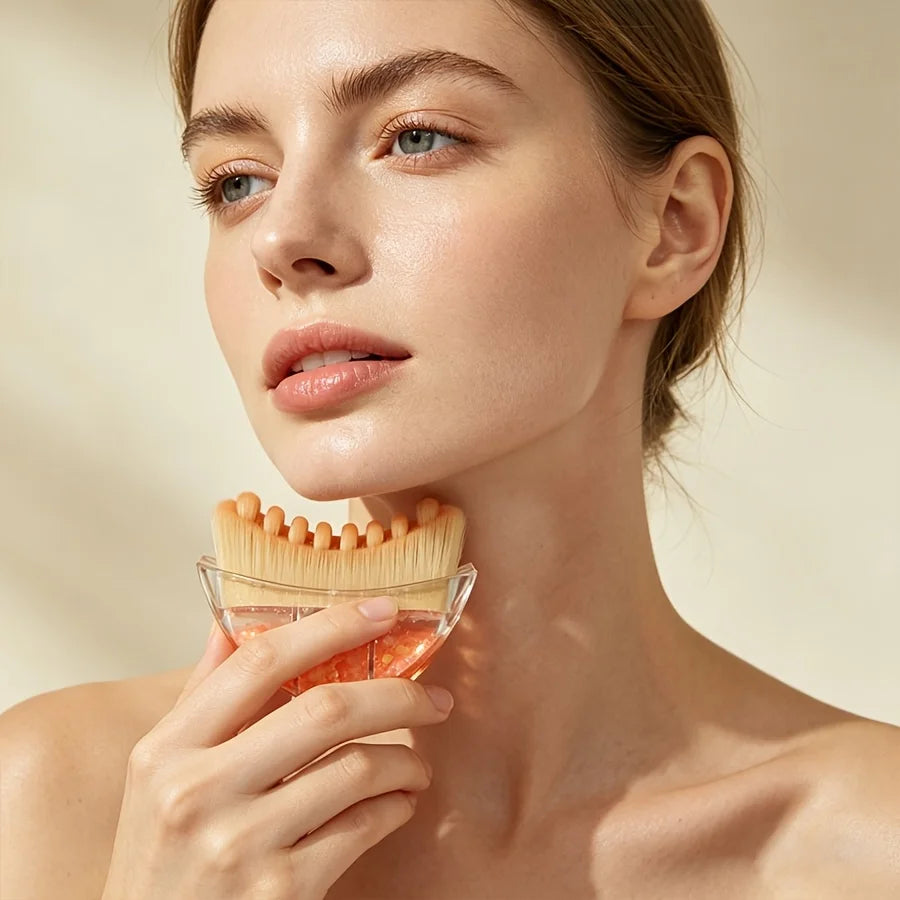 Facial Lymphatic Massage Brush Set with Storage Box