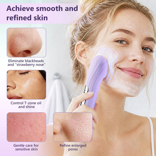 Sonic Silicone Facial Cleansing Brush with Warm Massage