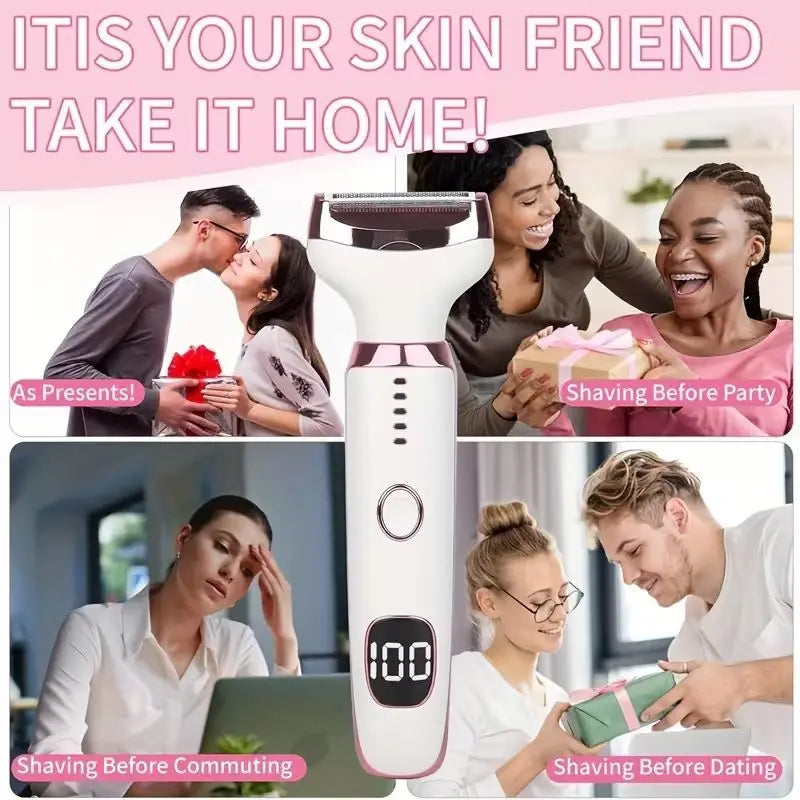 5-in-1 Rechargeable Lady Shaver With LED Display