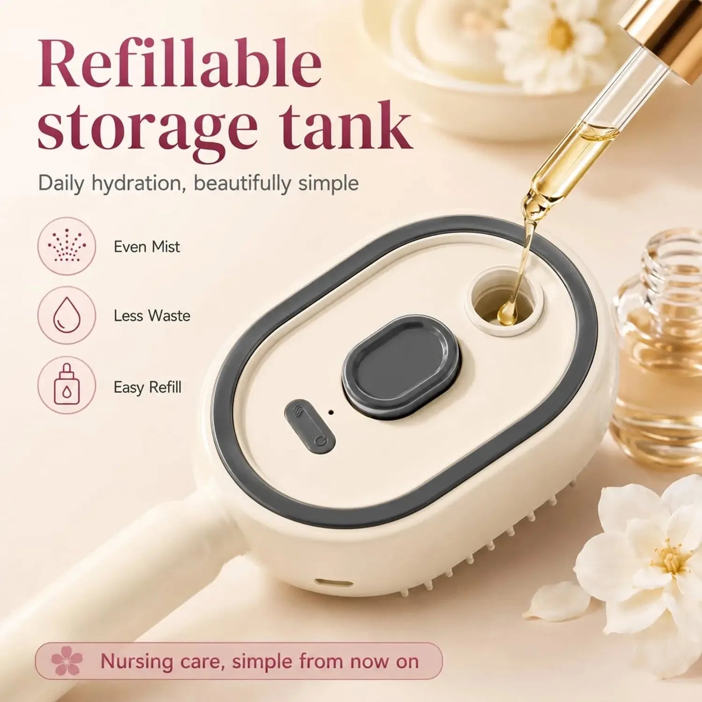 Electric Steam Hair Straightening Brush With Massage