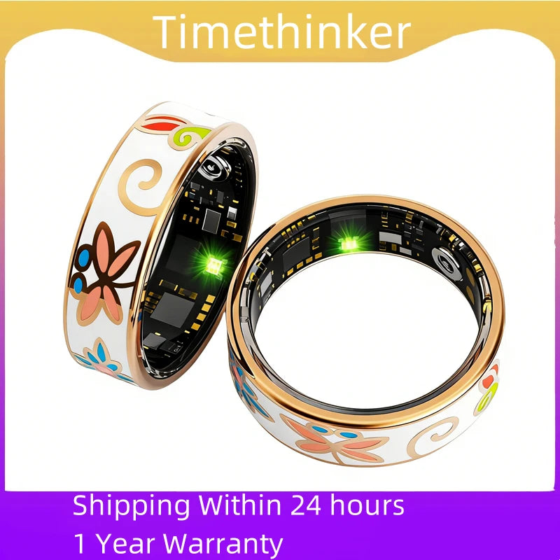 Smart Fitness Ring for Women – Stainless Steel, IP68