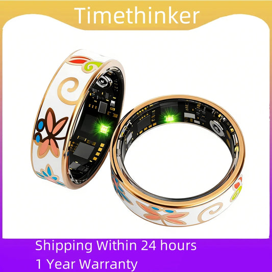 Smart Fitness Ring for Women – Stainless Steel, IP68