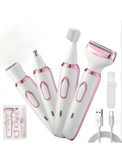 4-in-1 Rechargeable Lady Shaver – Wet & Dry Painless Razor