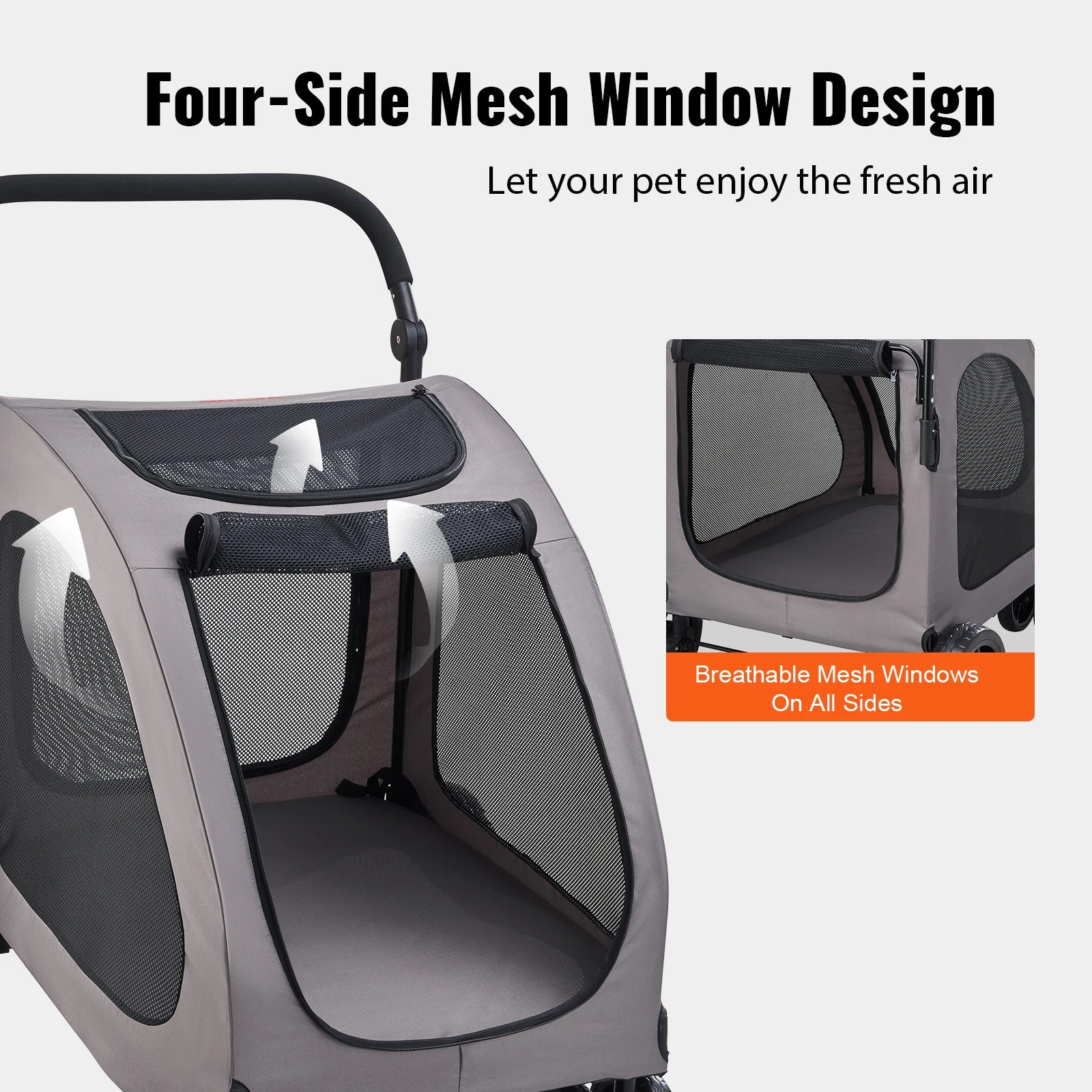 Heavy-Duty Pet Stroller Carrier – Large Dogs & Cats
