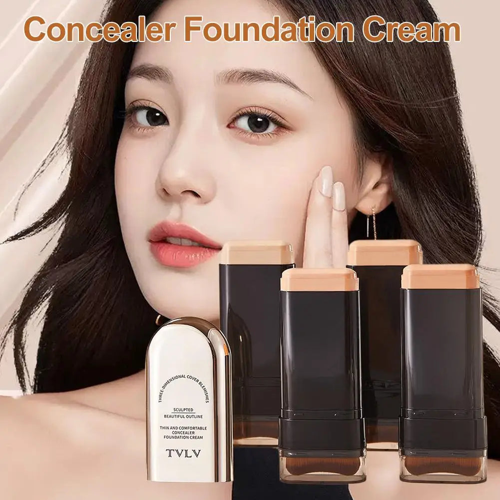 Double-Ended Foundation Stick With Brush Natural Matte - EverGrowMarkeplace