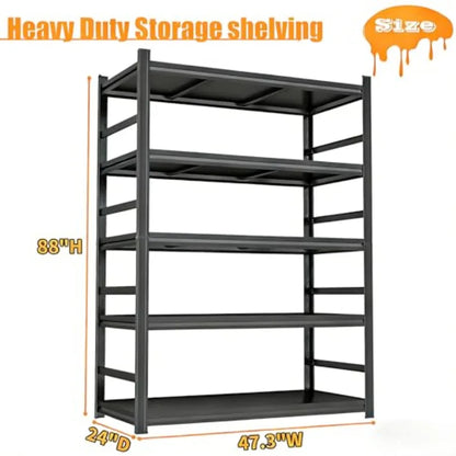 5-Tier Heavy Duty Garage Shelving Rack 3000 lb Capacity