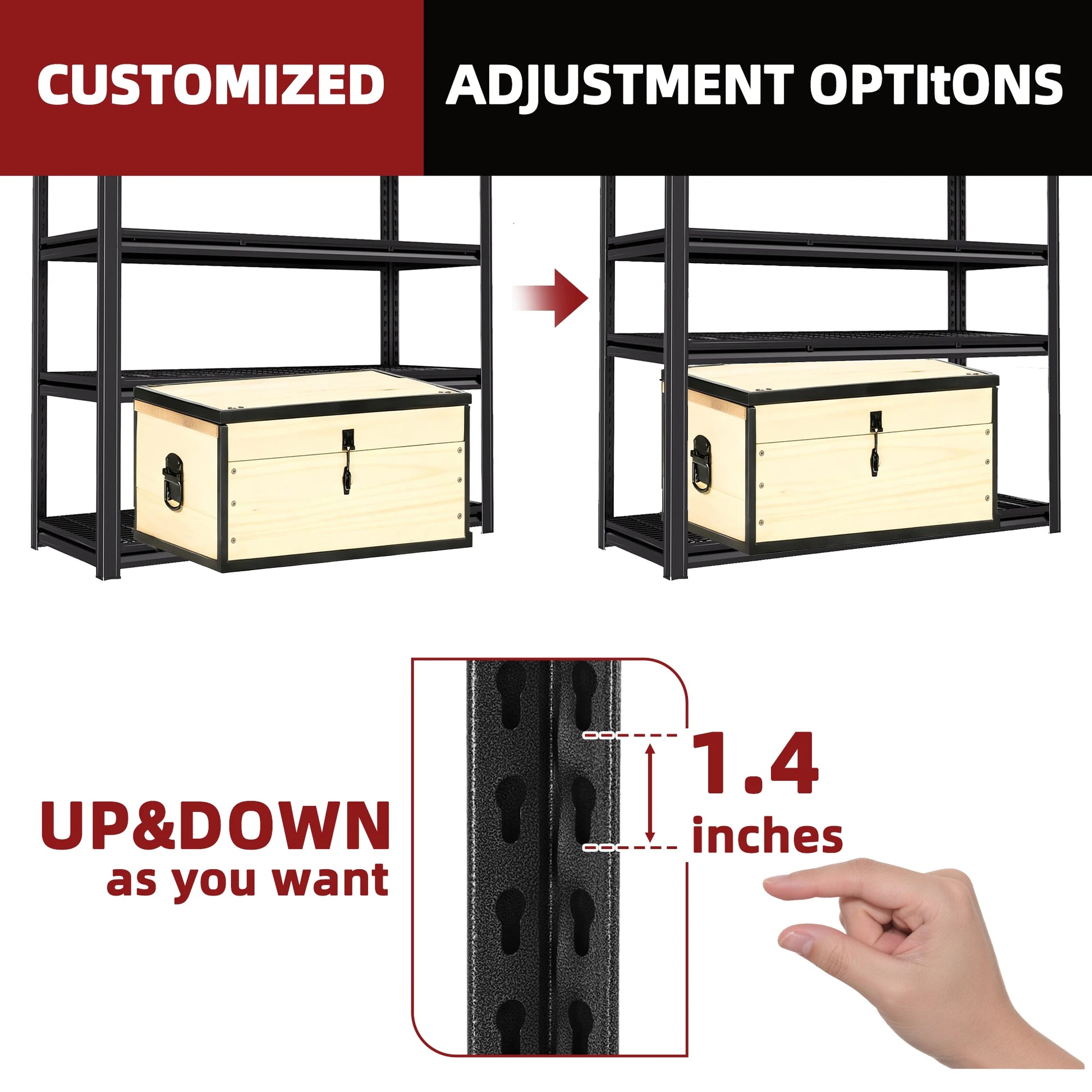 Heavy Duty Metal Storage Rack 5-Tier Adjustable Shelf