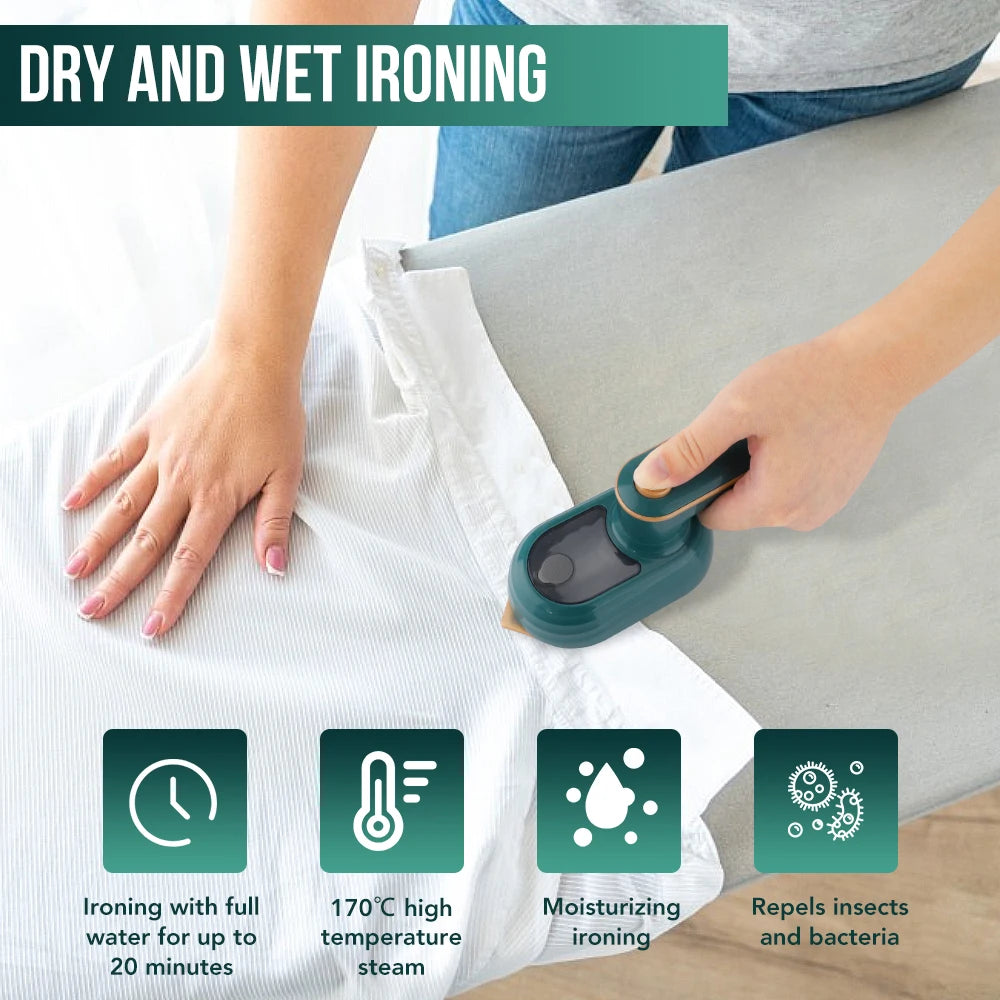 Mini Garment Steamer Iron – Portable Wet & Dry Clothes Care
