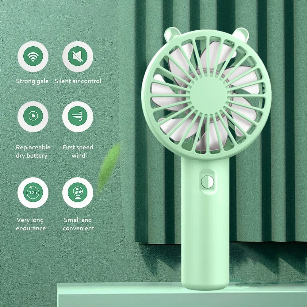 Mini Portable USB Handheld Fan – Quiet Rechargeable Cooling