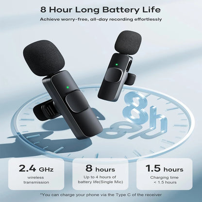 Wireless Lavalier Microphone Kit for iPhone – Dual Noise Reduction - EverGrowMarkeplace