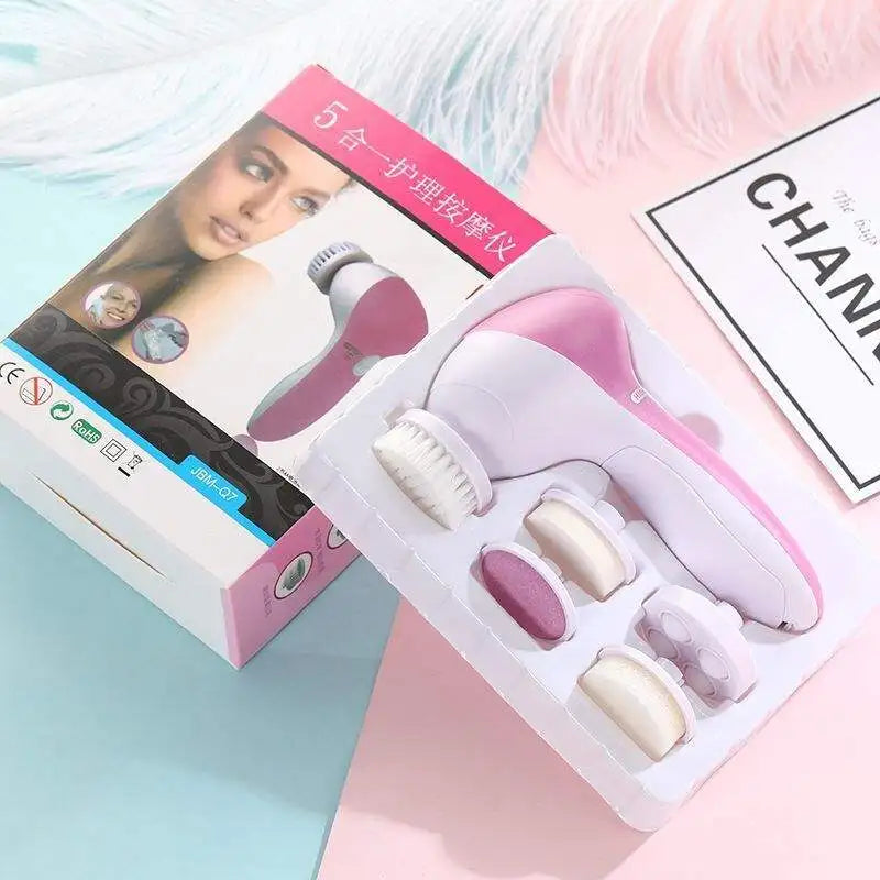 5-in-1 Electric Facial Cleansing Brush With Massager