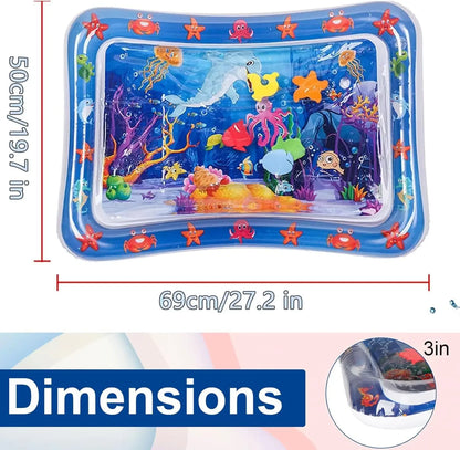 Inflatable Water Play Mat for Pets with Floating Toys