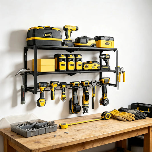 Metal Power Tool Storage Rack Wall Mount Organizer Shelf