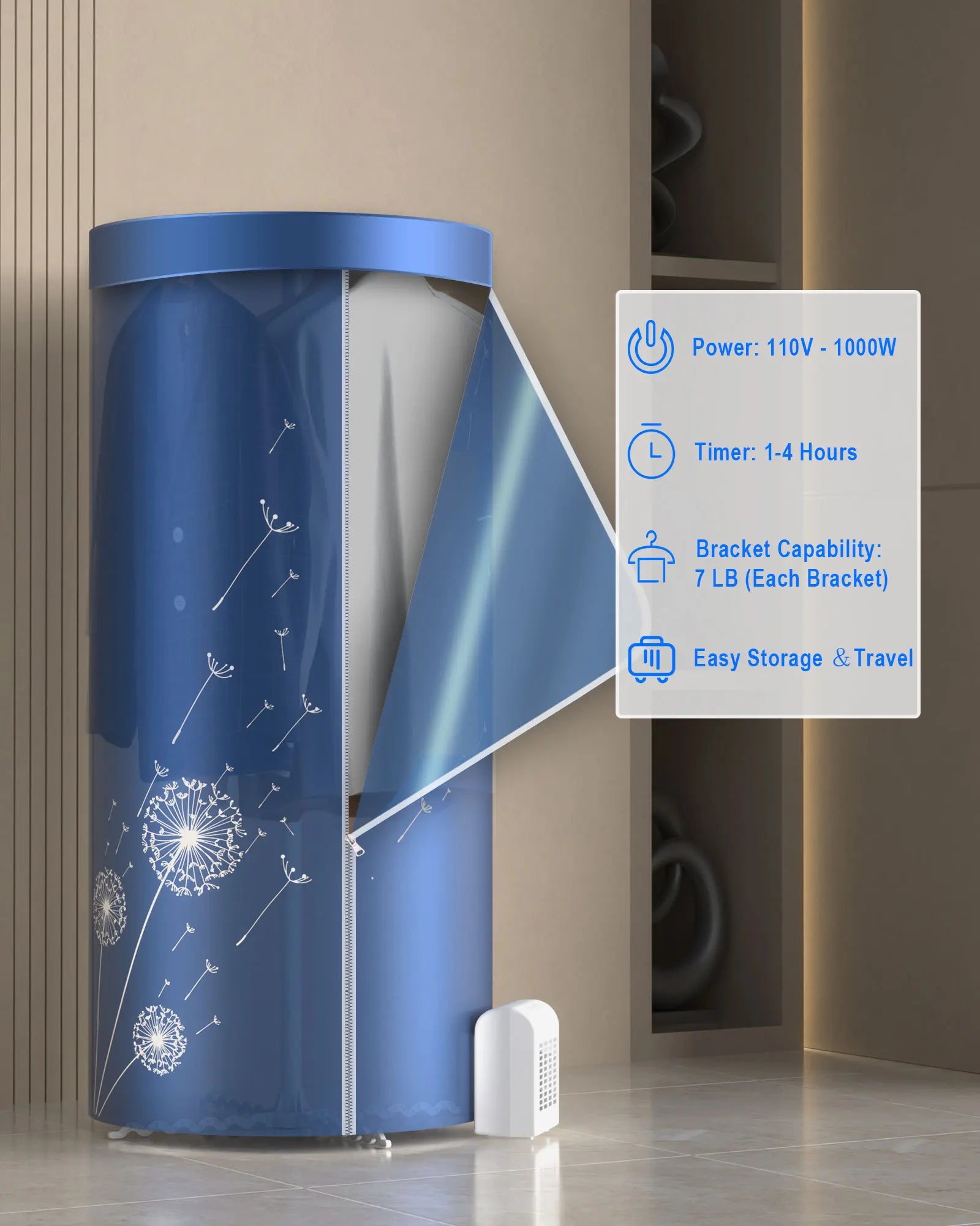 Portable Electric Clothes Dryer with Timer Control - EverGrowMarkeplace