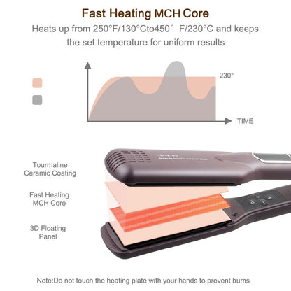 Tourmaline Ceramic Hair Straightener – Wide Floating Plates