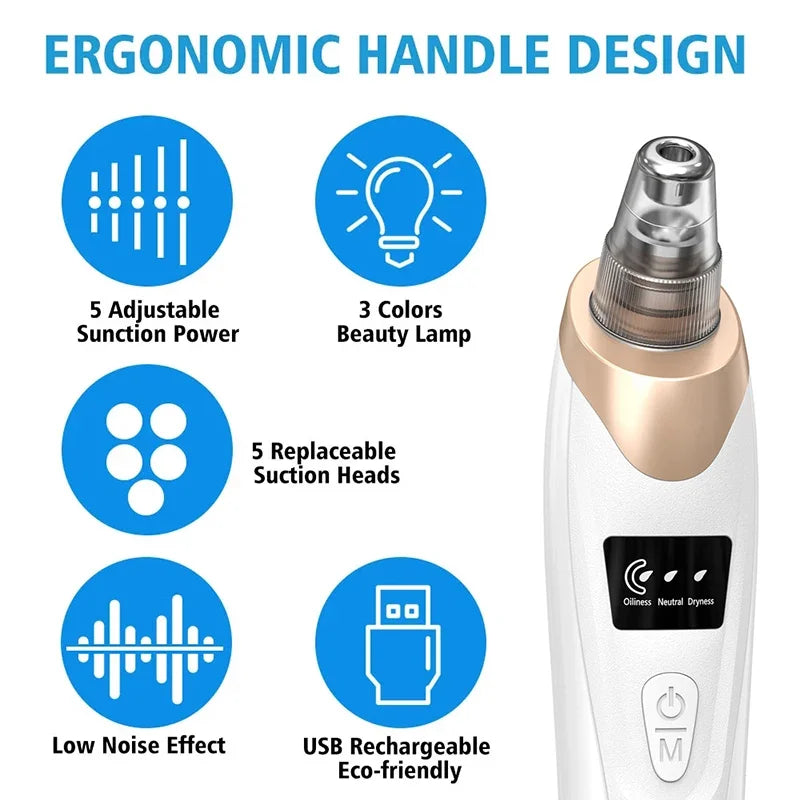 Electric Blackhead Vacuum Pore Cleaner with LED Display