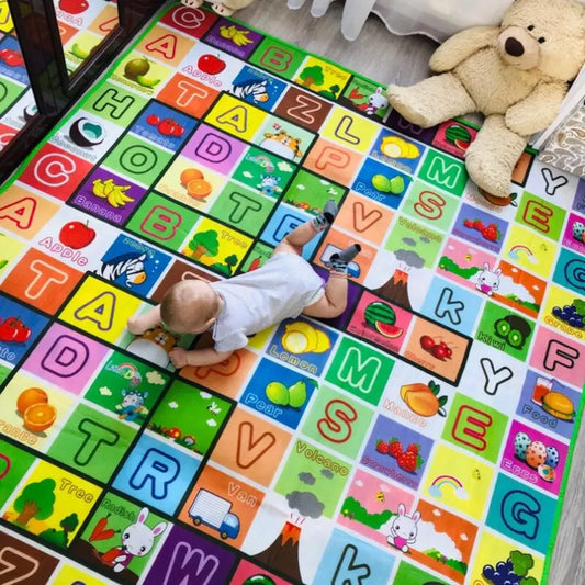 Double-Sided Foam Baby Play Mat – Educational Crawl Rug - EverGrowMarkeplace