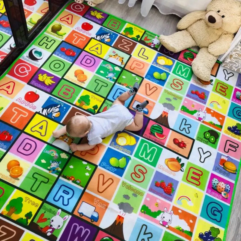 Double-Sided Foam Baby Play Mat – Educational Crawling Rug - EverGrowMarkeplace