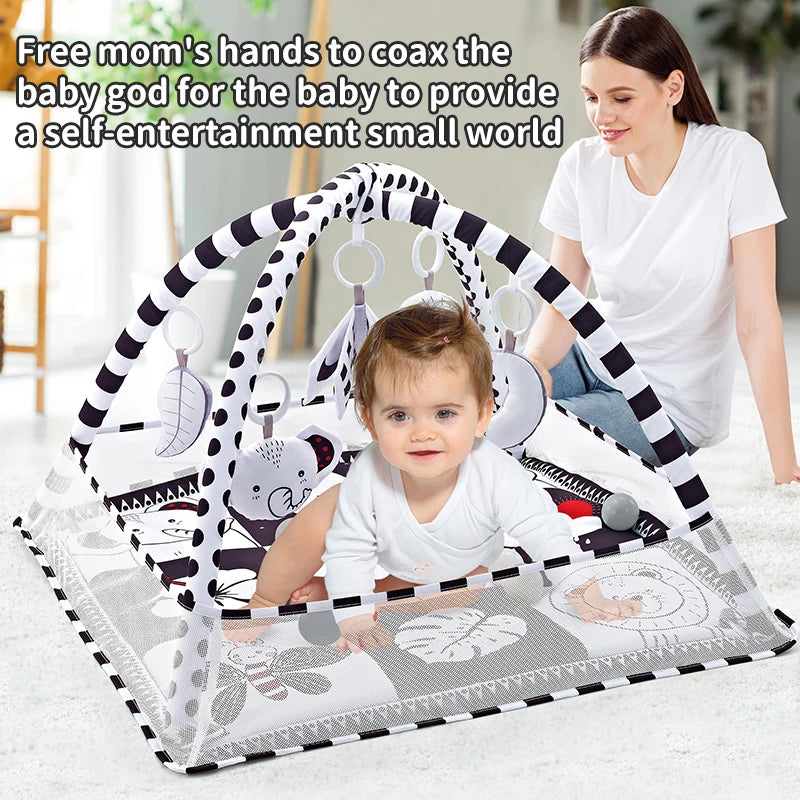 Baby Play Gym Activity Mat with Hanging Toys - EverGrowMarkeplace