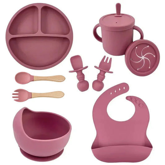 Silicone Baby Feeding Set with Suction Plate and Cup - EverGrowMarkeplace