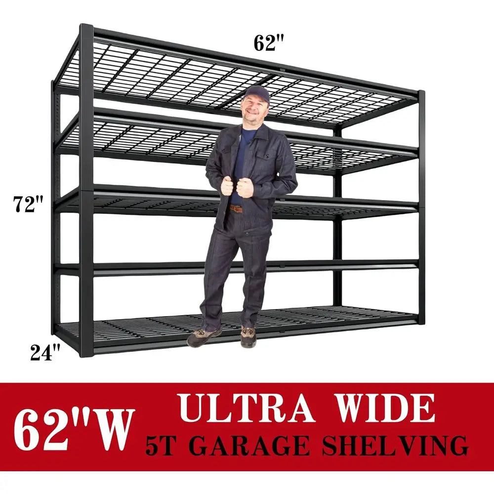 Heavy-Duty Metal Garage Shelving Unit 72x62x24 – 5-Tier