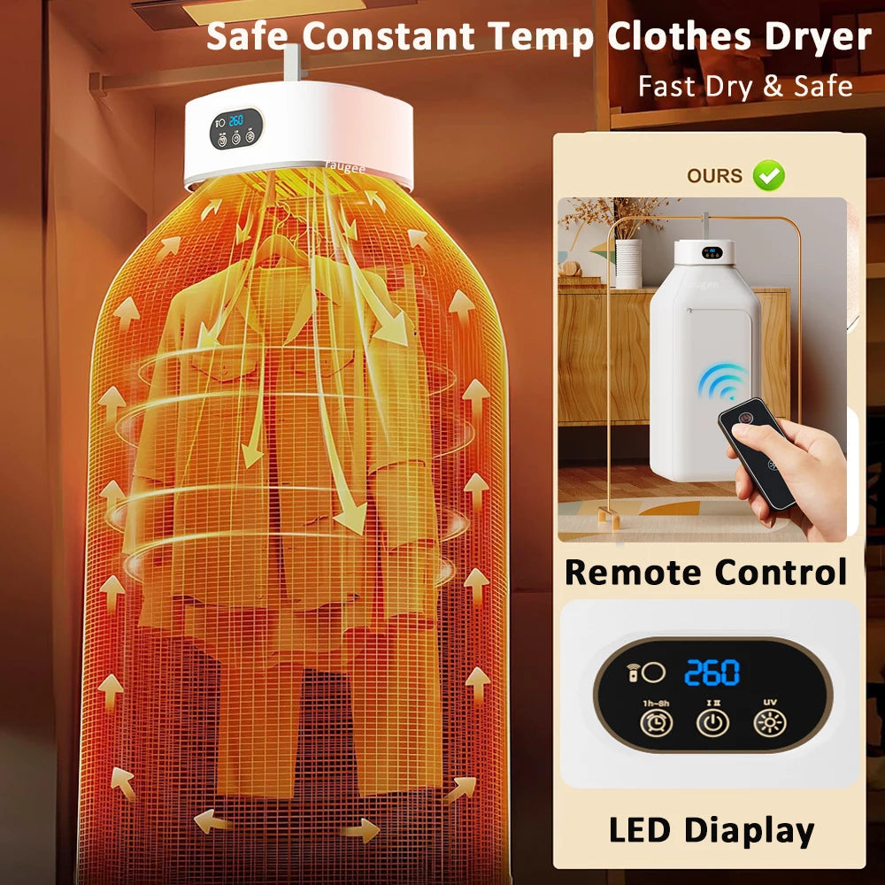 Portable Folding Electric Clothes Dryer With Timer - EverGrowMarkeplace