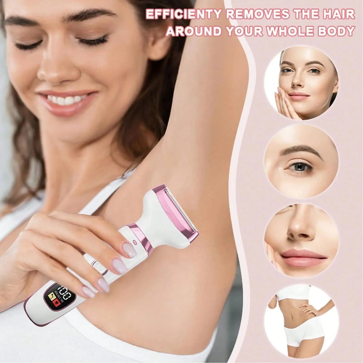 5-in-1 Rechargeable Lady Shaver With LED Display