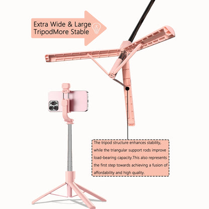 Aluminum Selfie Stick Tripod With Fill Light & Remote