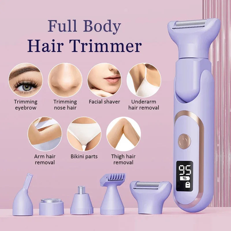 5-in-1 Electric Women’s Shaver – Cordless LCD Hair Trimmer