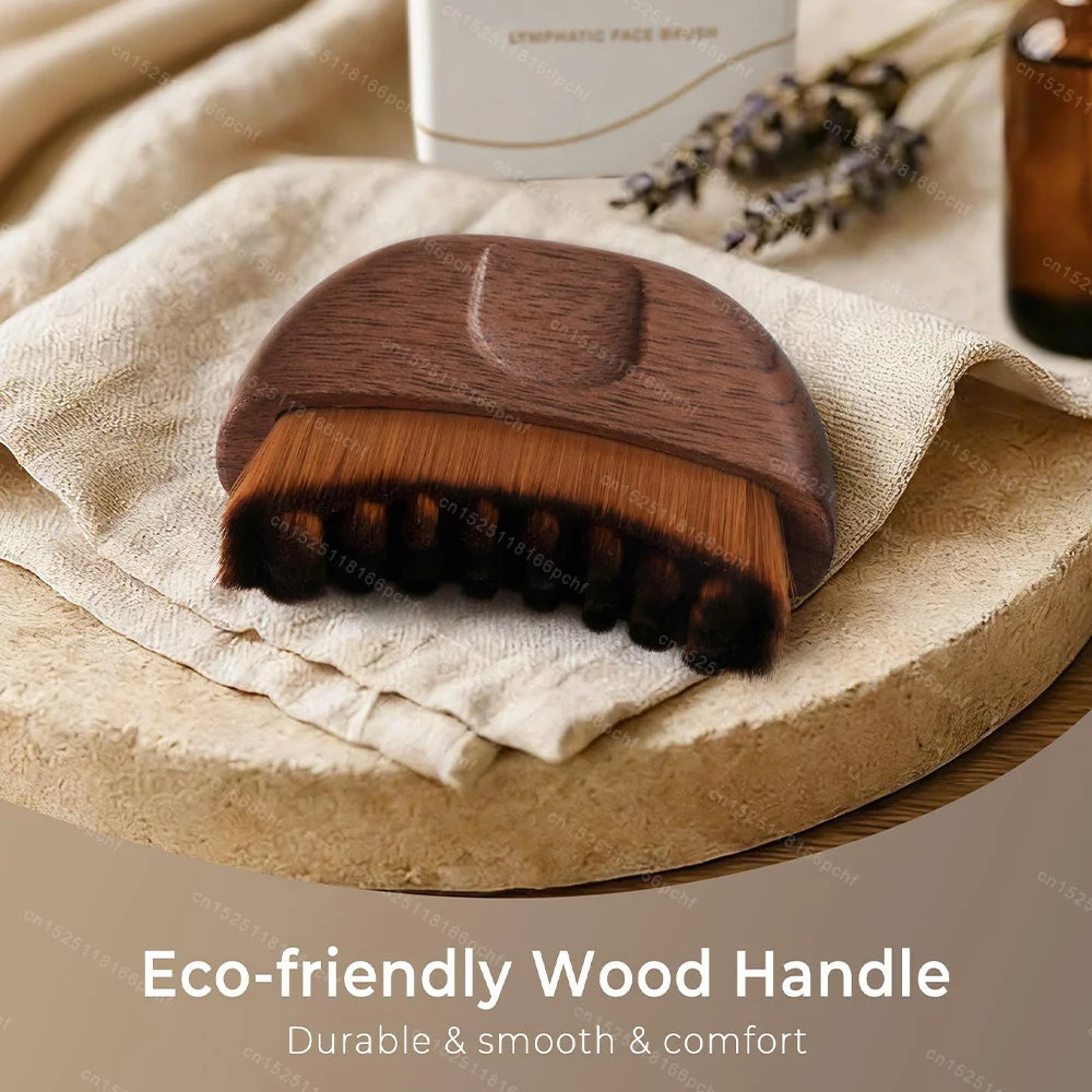 Wooden Facial Gua Sha Massager Brush For Lymphatic Drainage